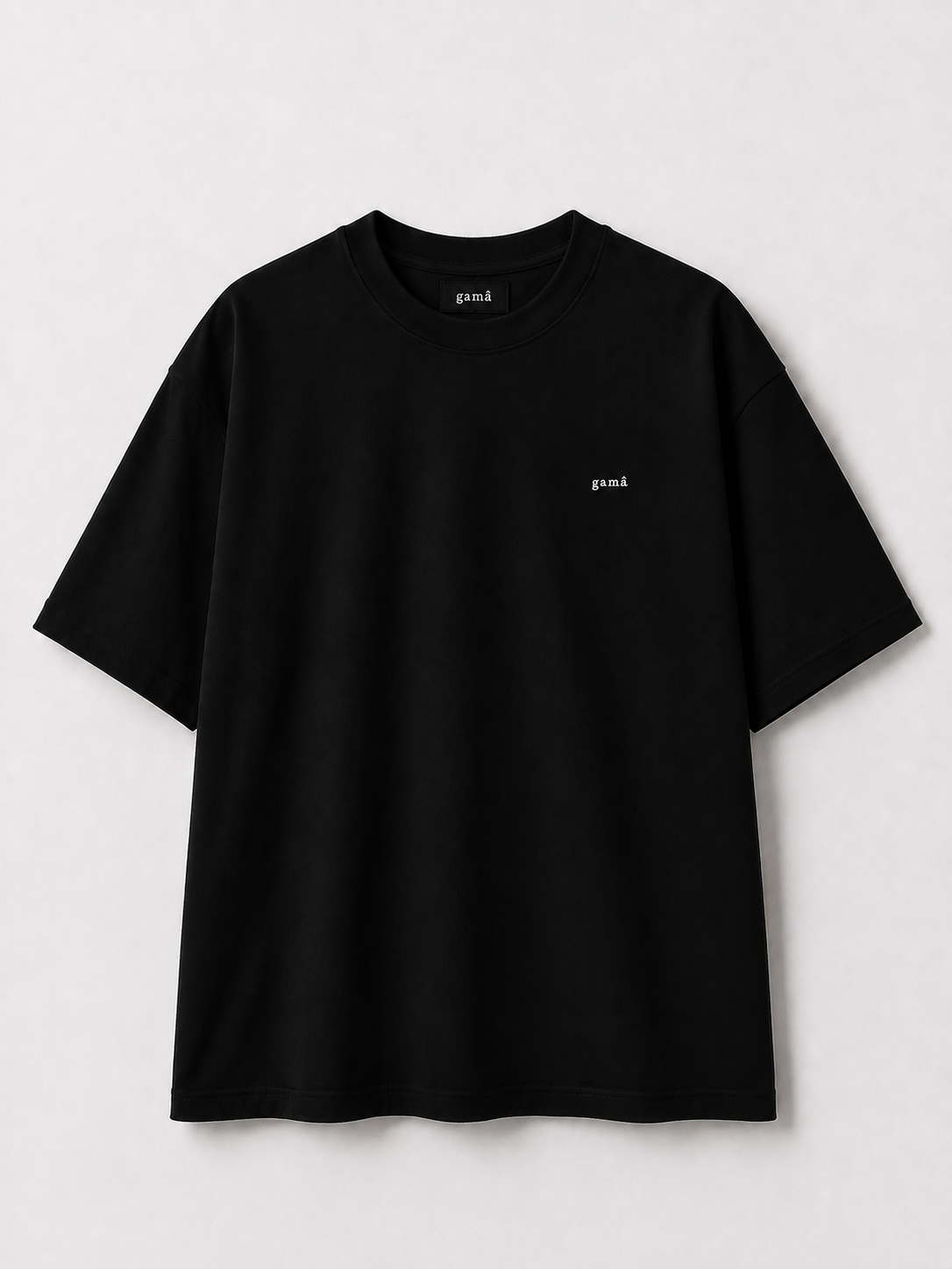 Siyah Gama Nakışlı Tshirt