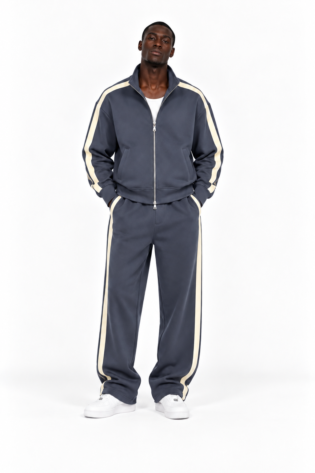 ANTRASİT BAGGY ÇİZGİLİ EŞOFMAN TAKIM